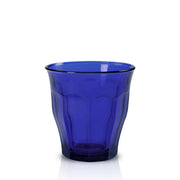 Le Picardie® Sapphire Glass Tumbler by Duralex, showcasing a deep sapphire blue color, perfect for serving drinks.