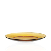 Duralex Lys Amber Glass Dinner Plate 9.25" showing a modern design with smooth edges, perfect for elegant dining. Set of 6 plates.