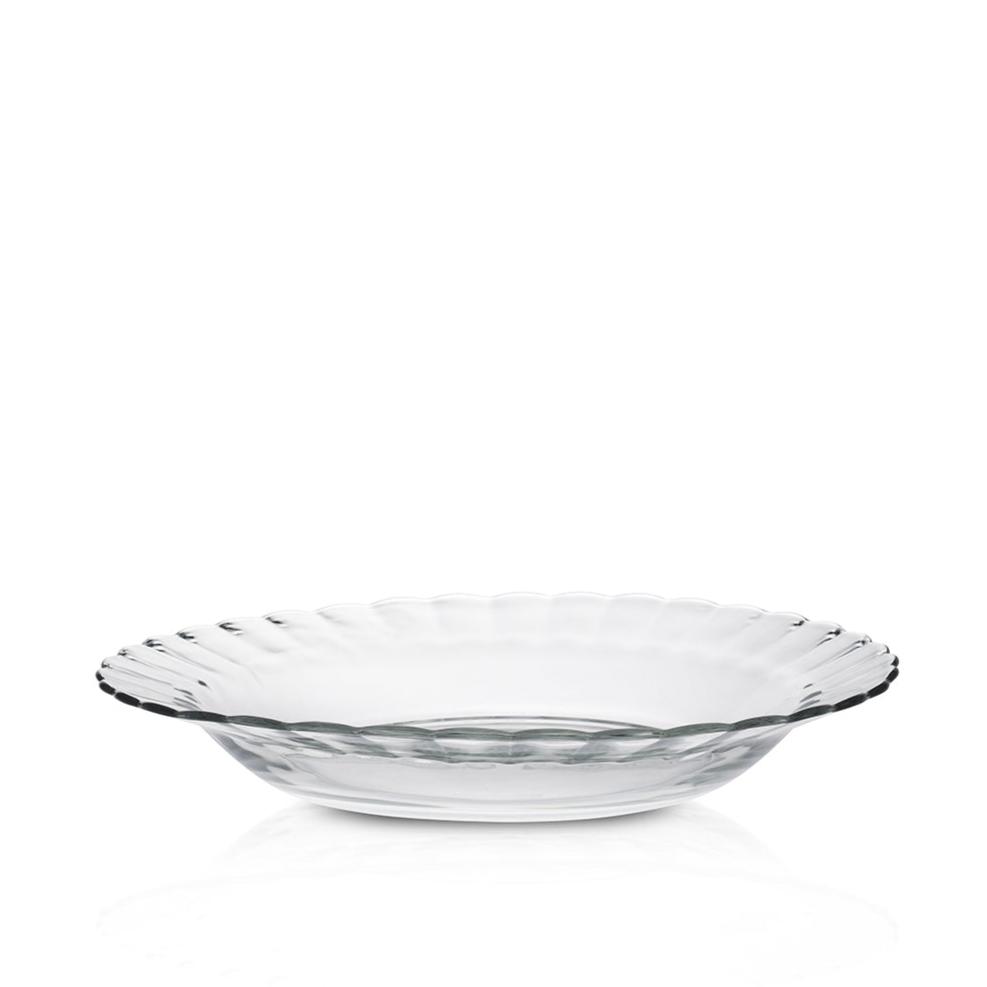 Set of 6 Le Picardie® Glass Dinnerware Soup Bowls by Duralex, 9 inches in diameter, featuring an elegant design suitable for home dining.