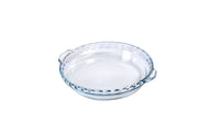 Ovenchef® Tempered Glass Pie Dish by Duralex, featuring a clear, smooth design for baking delicious pies and casseroles.