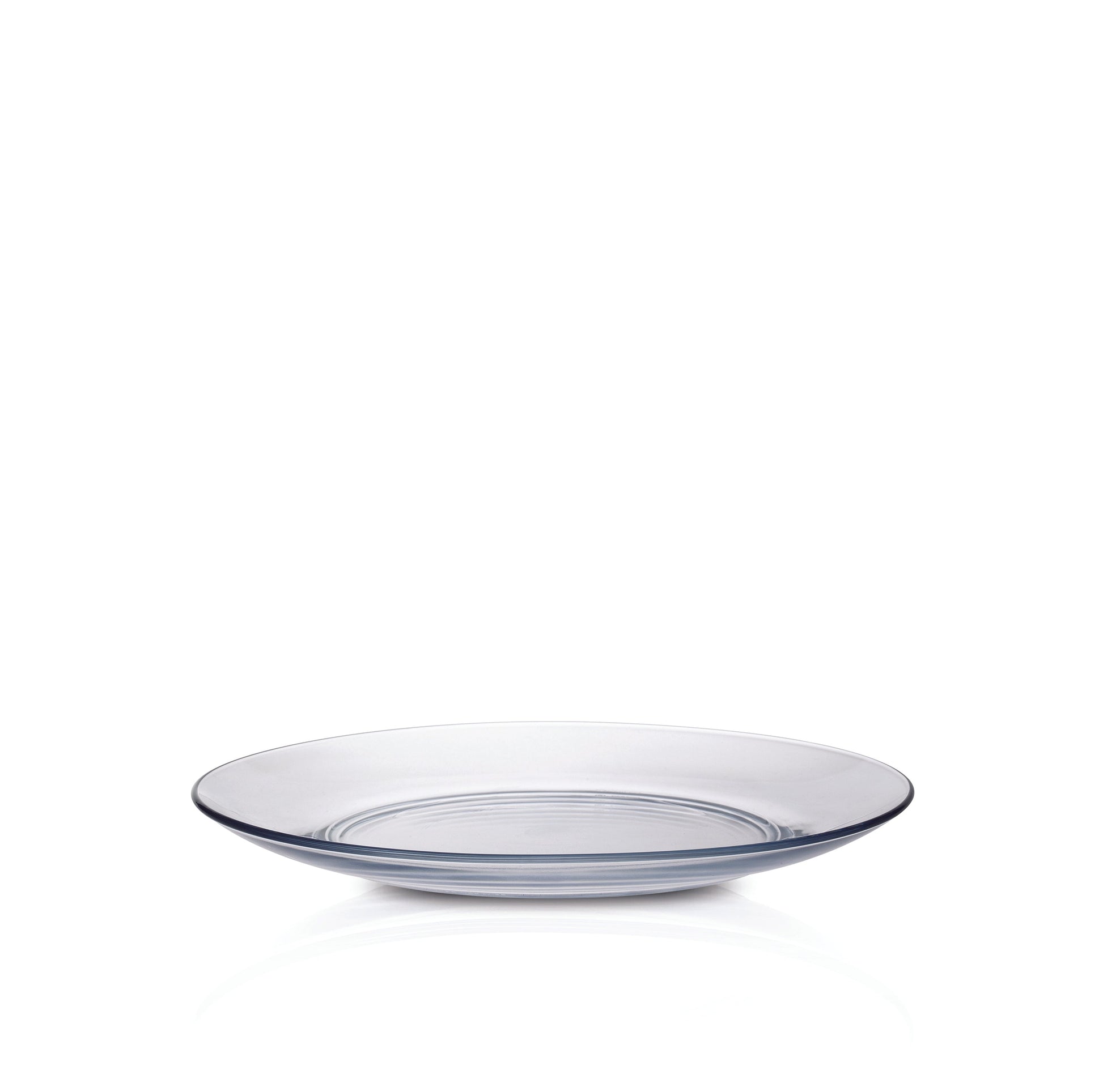 Lys Glass Dinnerware Dessert Plate, 7.5" - Set of 6 by Duralex displaying a clear, round plate with a smooth rim.