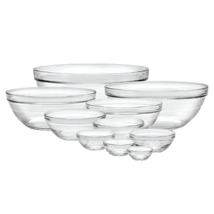 Duralex USA Le Gigogne® Stackable Clear Bowls Set Size: 10-piece Set