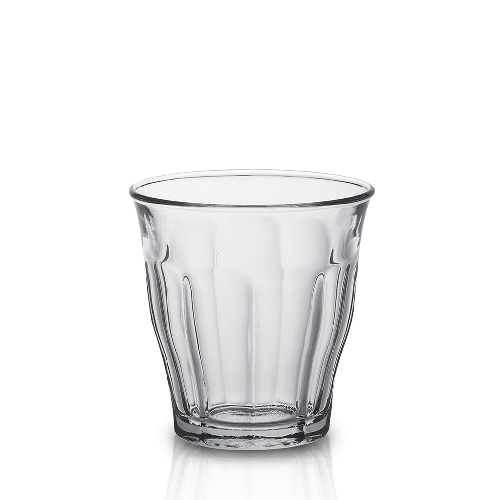 Le Picardie® Clear Glass Tumbler by Duralex - Another view of the clear glass tumbler showcasing its unique ribbed structure, ideal for any drink.