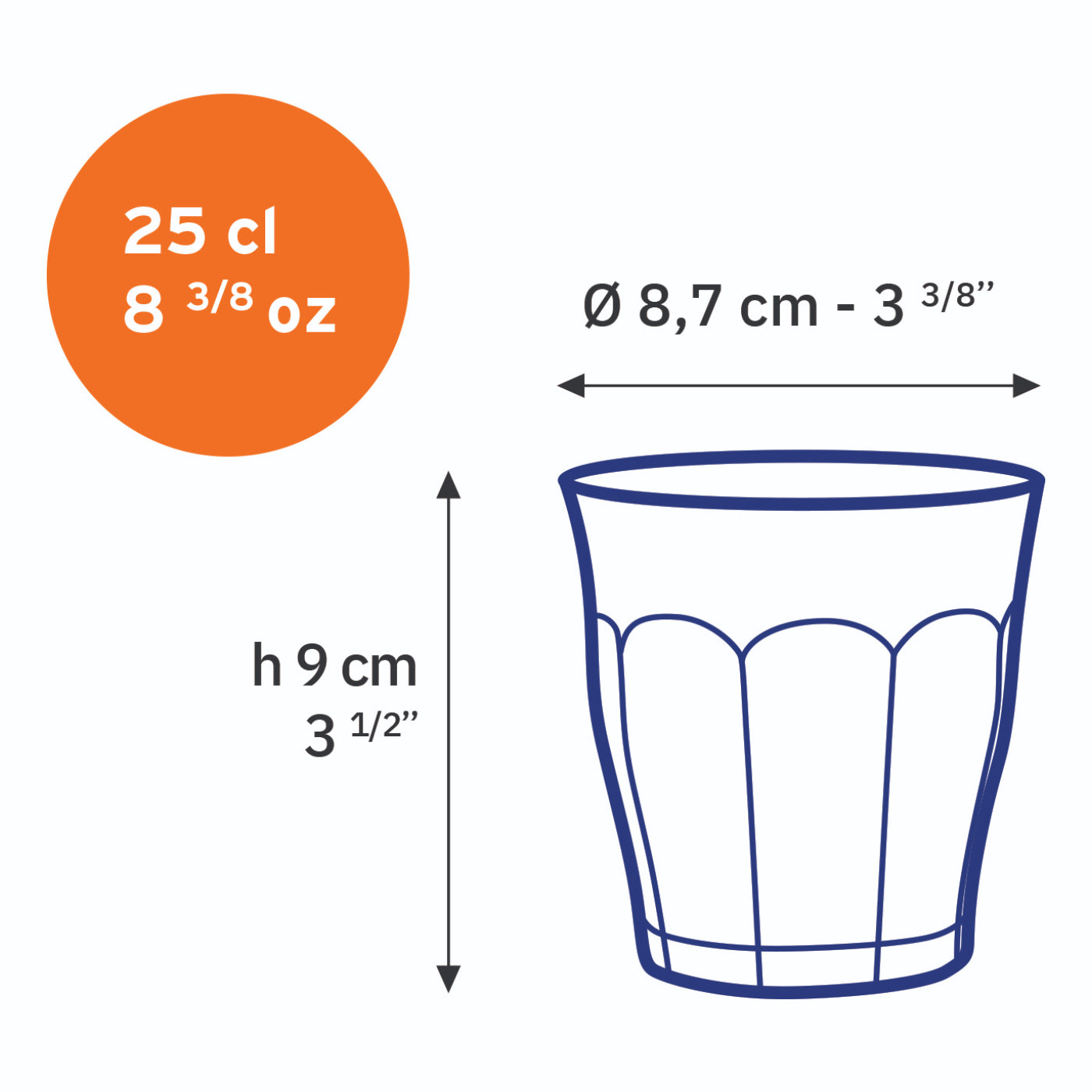 Le Picardie® Mix & Match Color Glass Tumbler Set 8.38oz, Set of 4