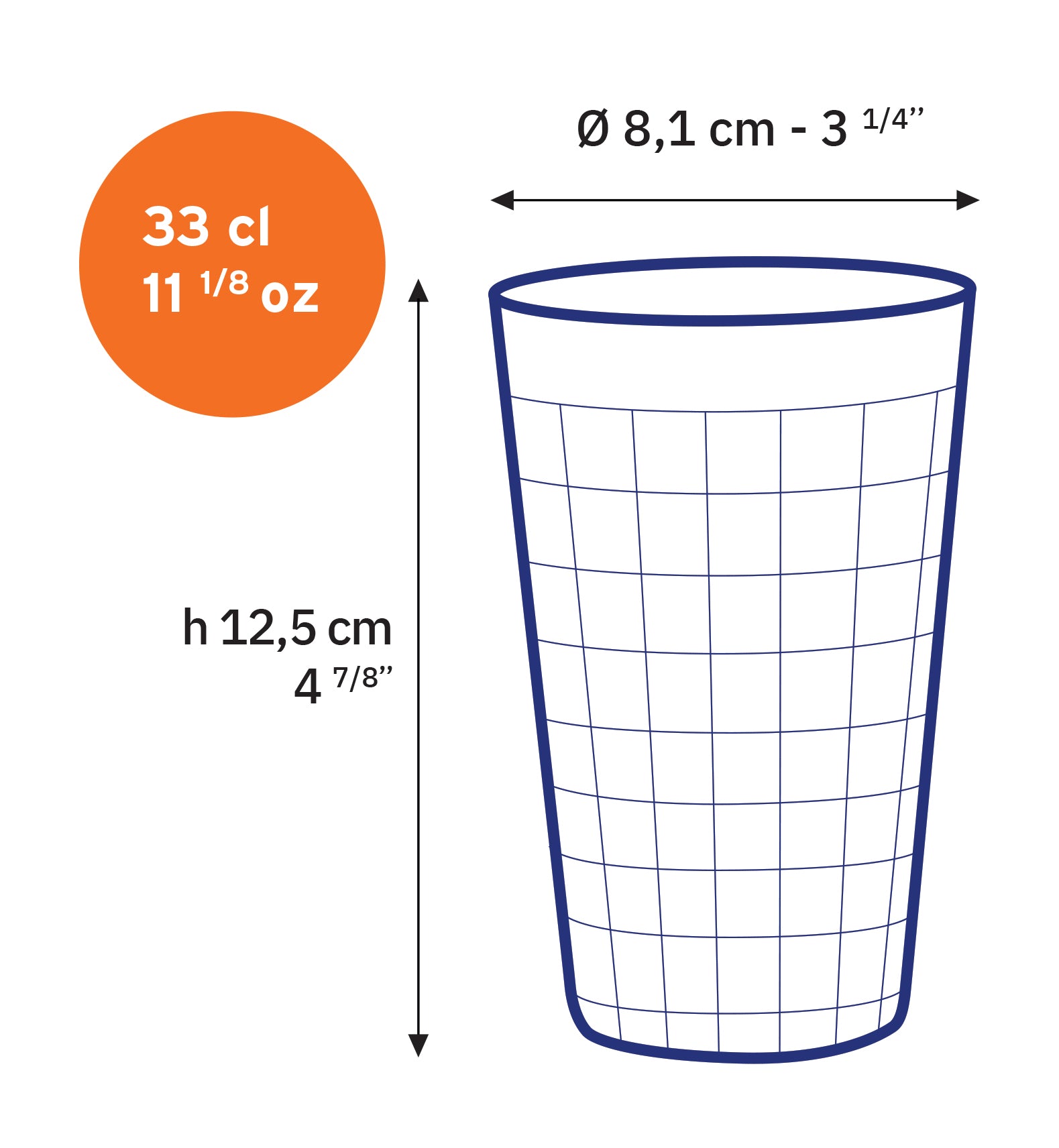 Prisme Clear Glass Tumbler, Set of 6