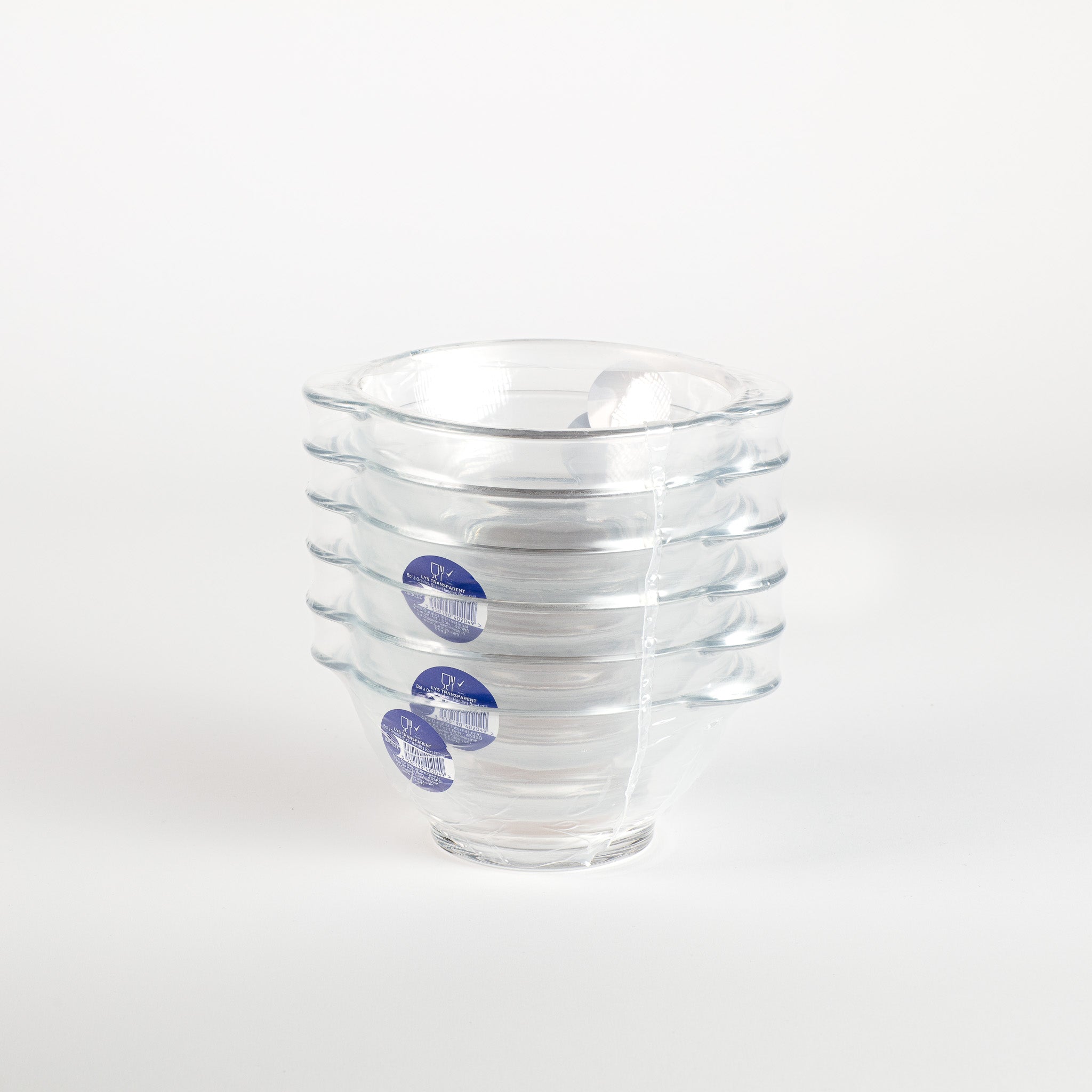 Lys Clear Glass Bowl with Handles - Set of 6