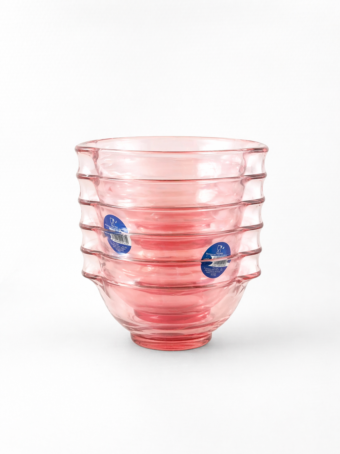 Lys Blush Glass Bowl with Handles - Set of 6