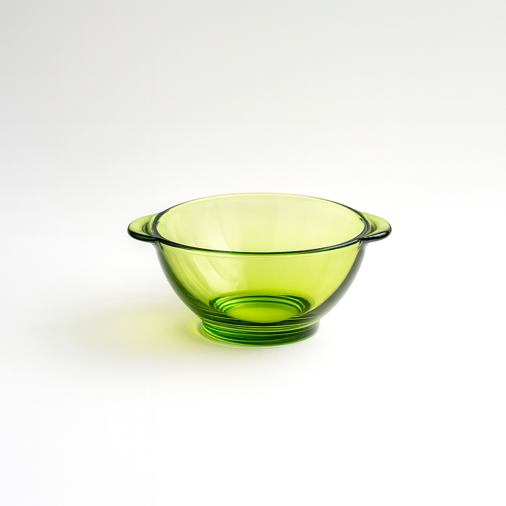 Lys Green Glass Bowl with Handles - Set of 6