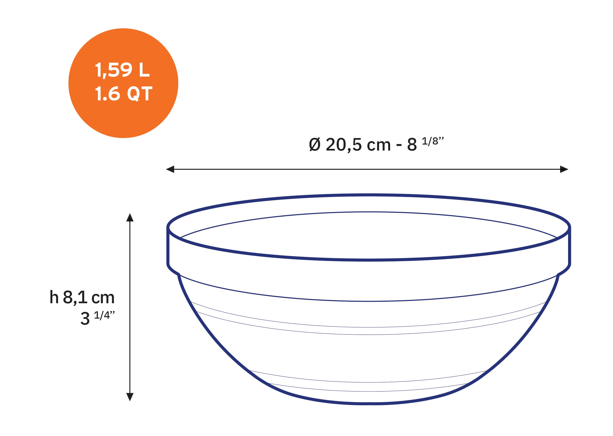 Le Gigogne® Green Stackable Glass Bowl, Set of 6
