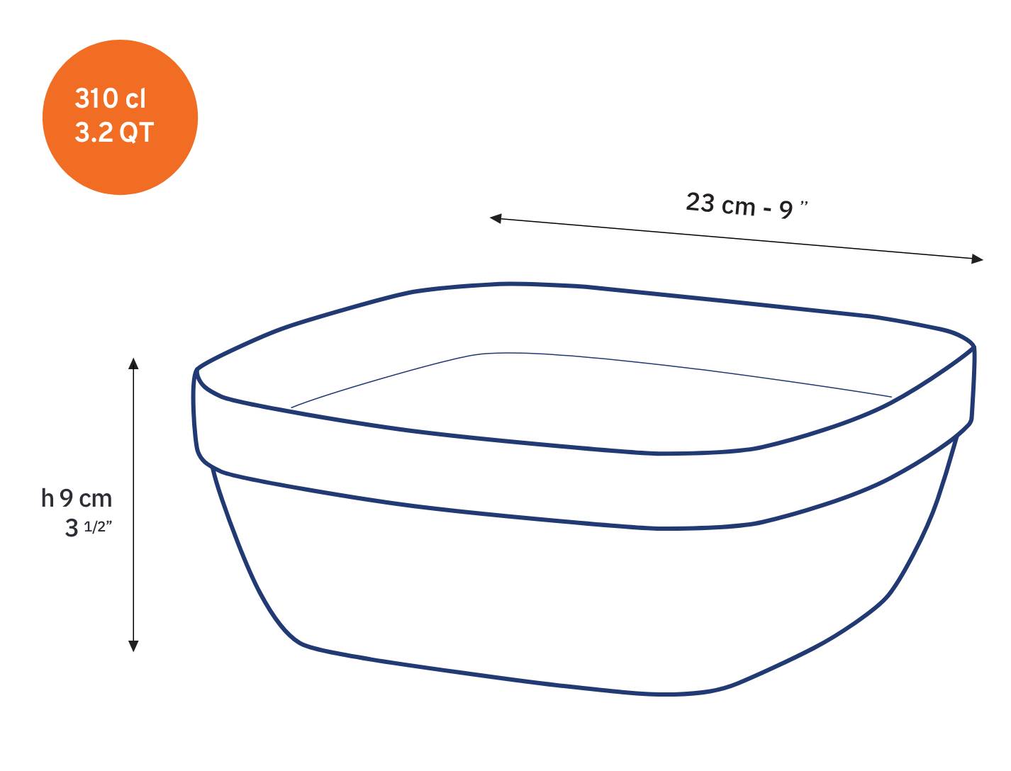 Lys Glass Square Bowl - Set of 6