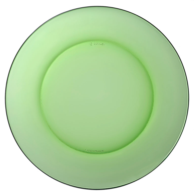 Lys Green Glass Dinner Plate 9.25", Set of 6