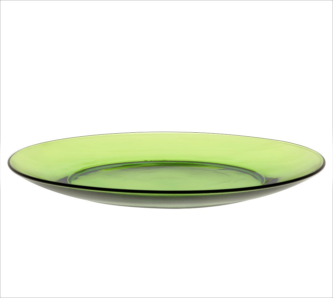 Lys Green Glass Dinner Plate 9.25" - Set of 6