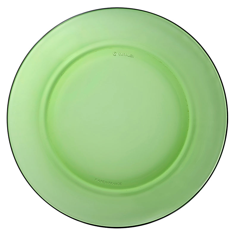 Lys Green Glass Soup Plate 7.625", Set of 6