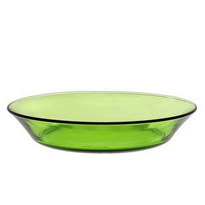 Lys Green Glass Soup Plate 7.67", Set of 6