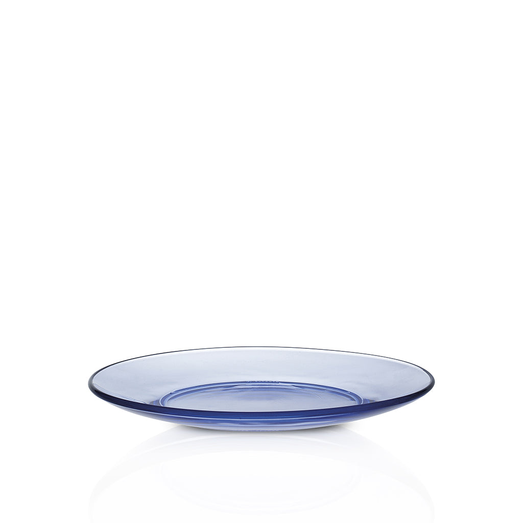 Duralex USA Lys Marine Blue Glass Dessert Plate 7.5", Set of 6 