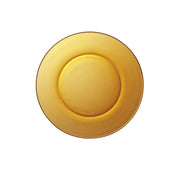 Lys® Amber Glass Dessert Plate 7.5" from Duralex USA - top view of a circular amber glass plate featuring a smooth surface and refined beveled edges.