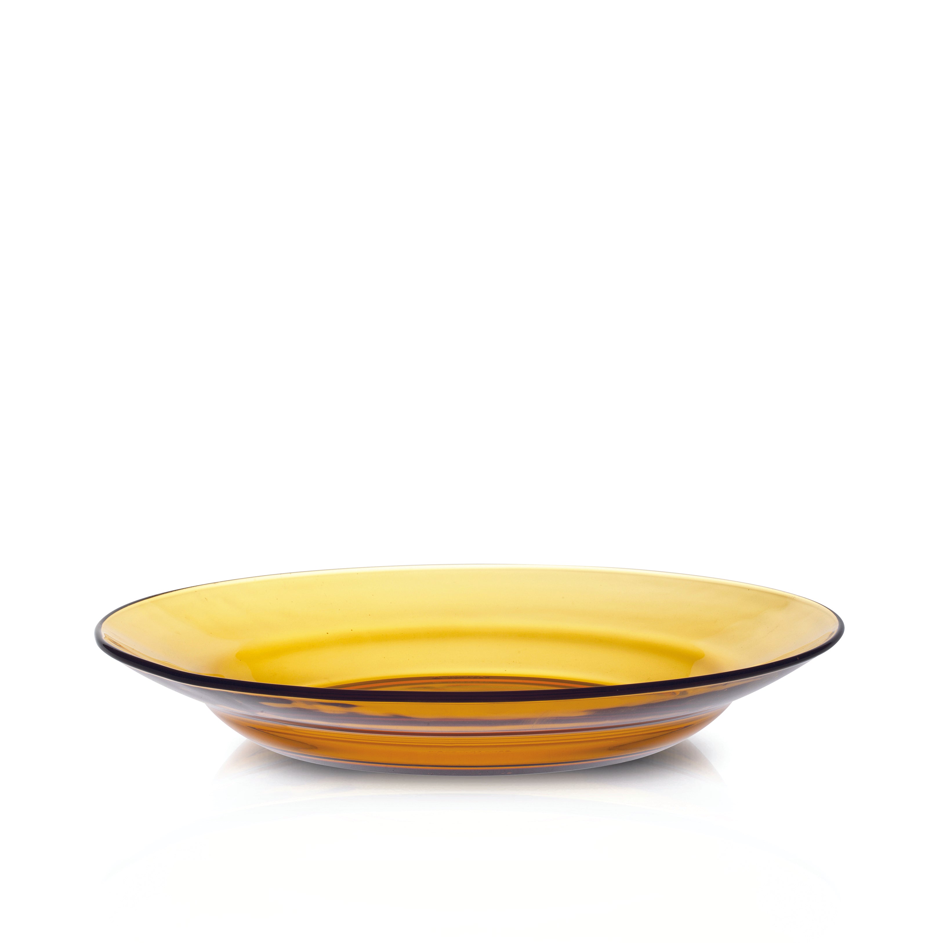 Lys Amber Glass Soup Plate, Set of 6