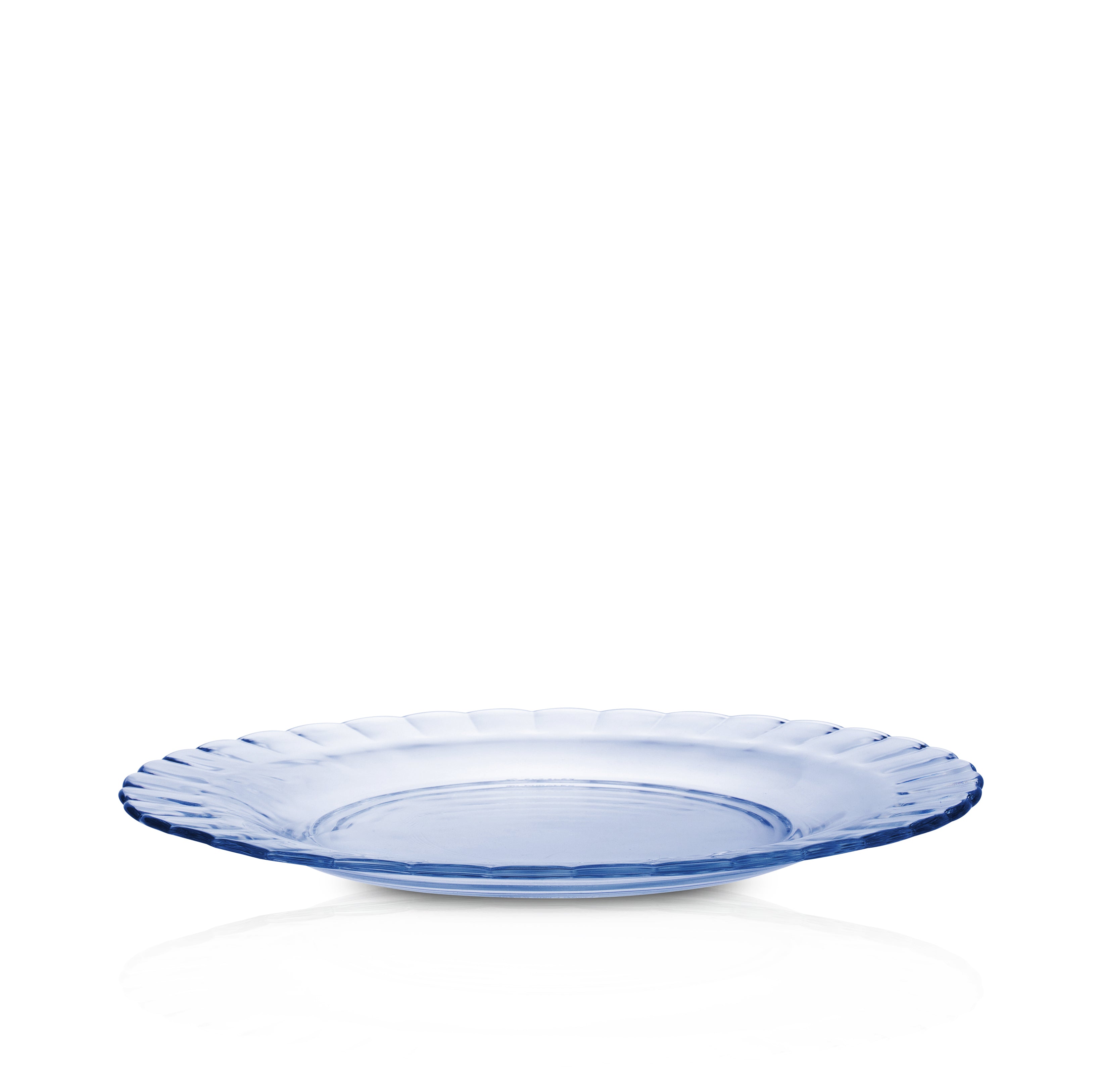 食器   Blueline Coupe Plate Picardie Marine Glass Plate - Set of 6 – Duralex USA