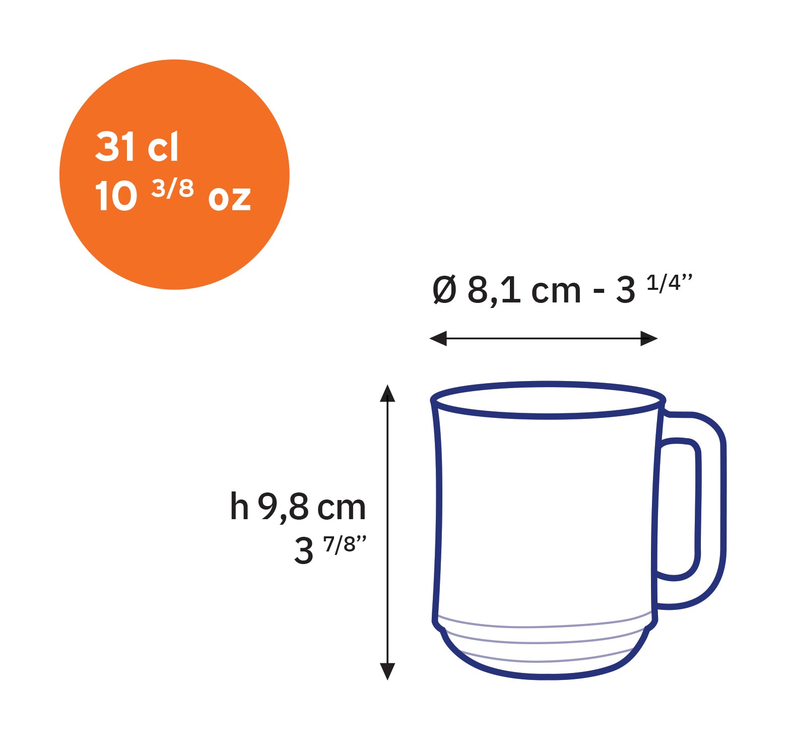 Lys Clear Stackable Glass Mug, Set of 6