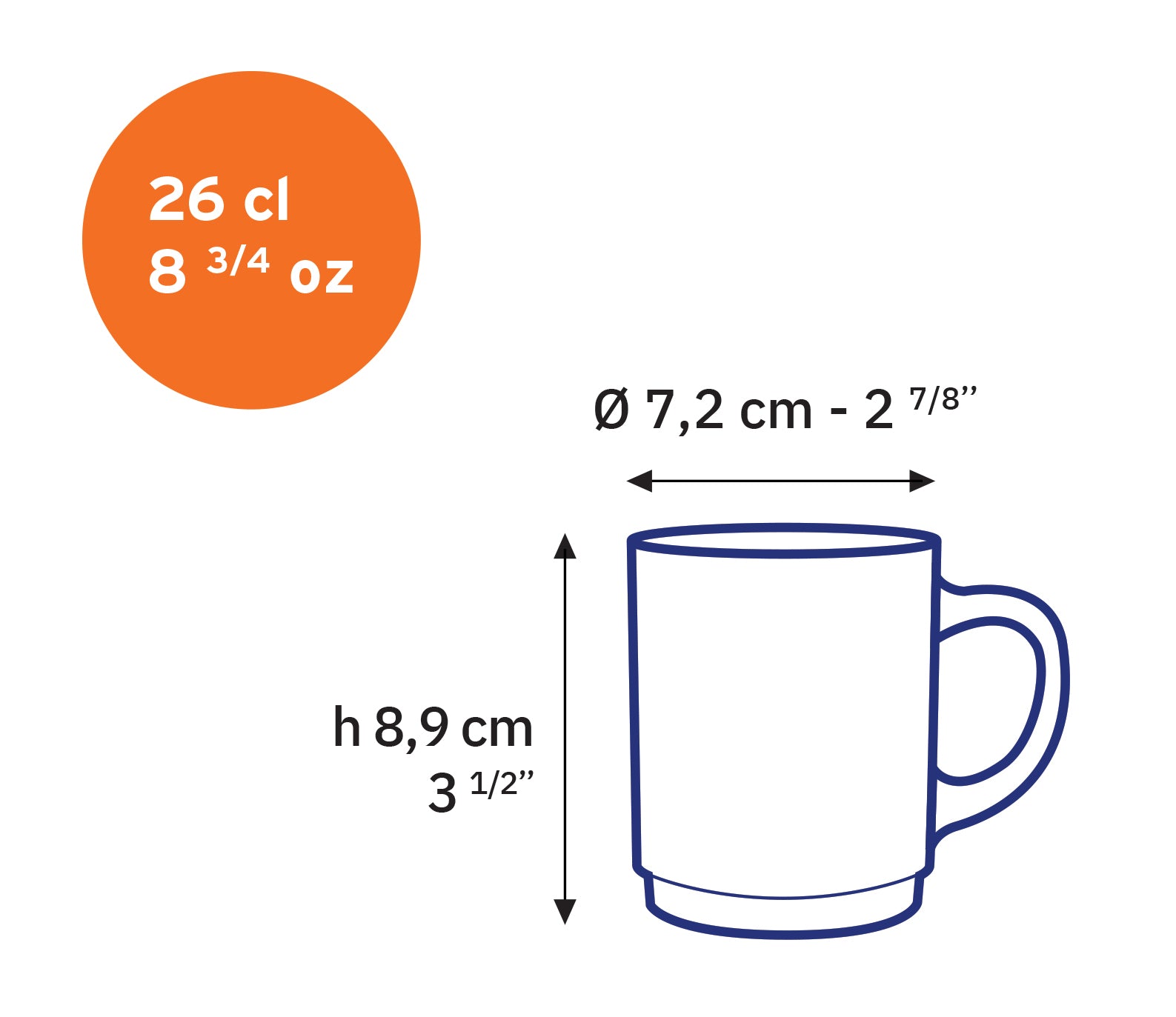 Versailles Stackable Glass Mug, Set of 6