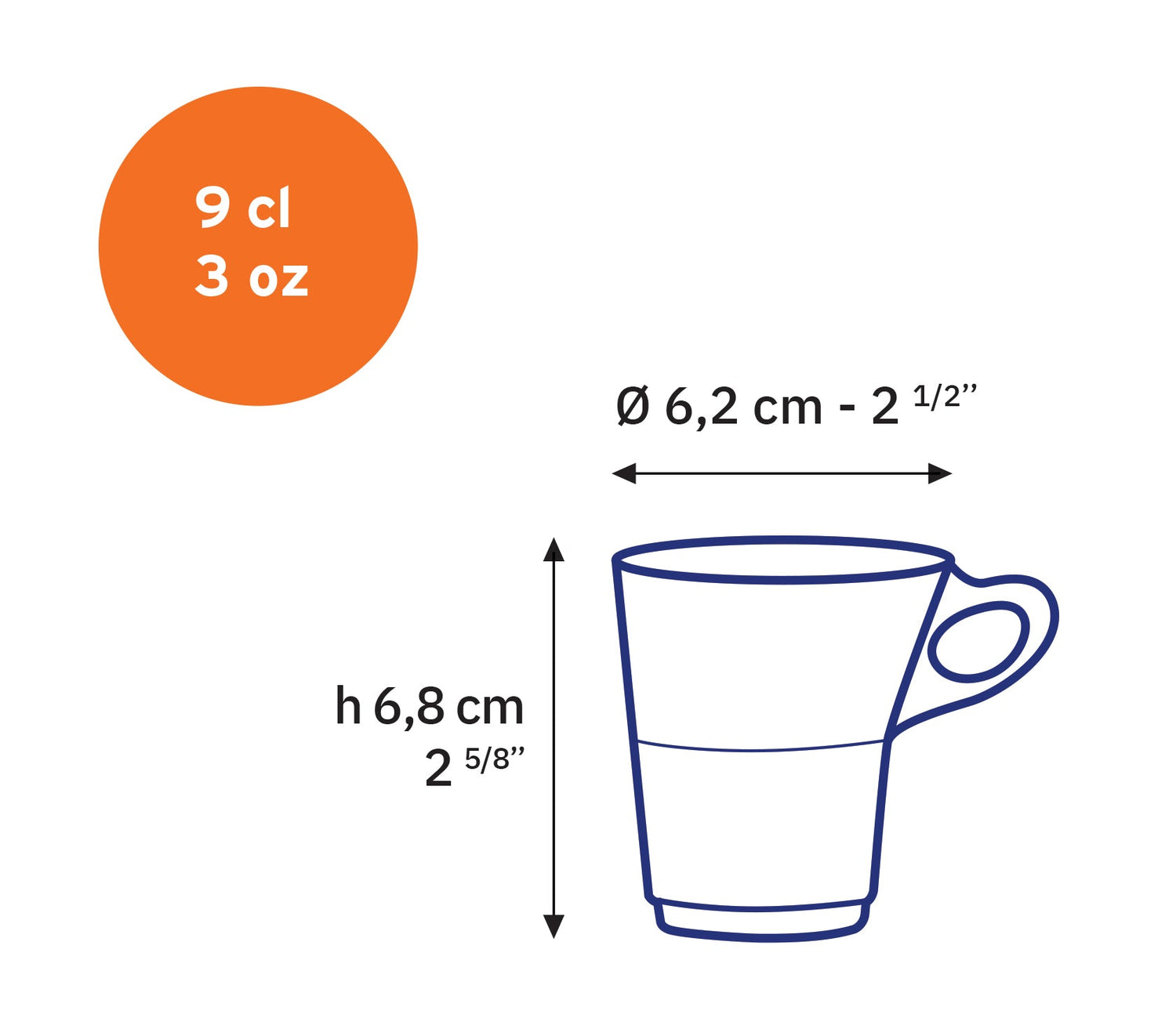 Duralex Caprice Espresso Mug, Set of 6