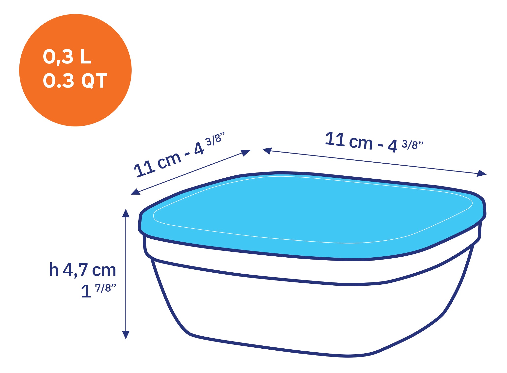 Freshbox Glass Square Bowl
