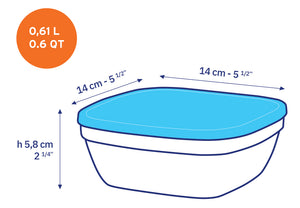 Duralex Freshbox Glass Square Bowl Freshbox Glass Square Bowl