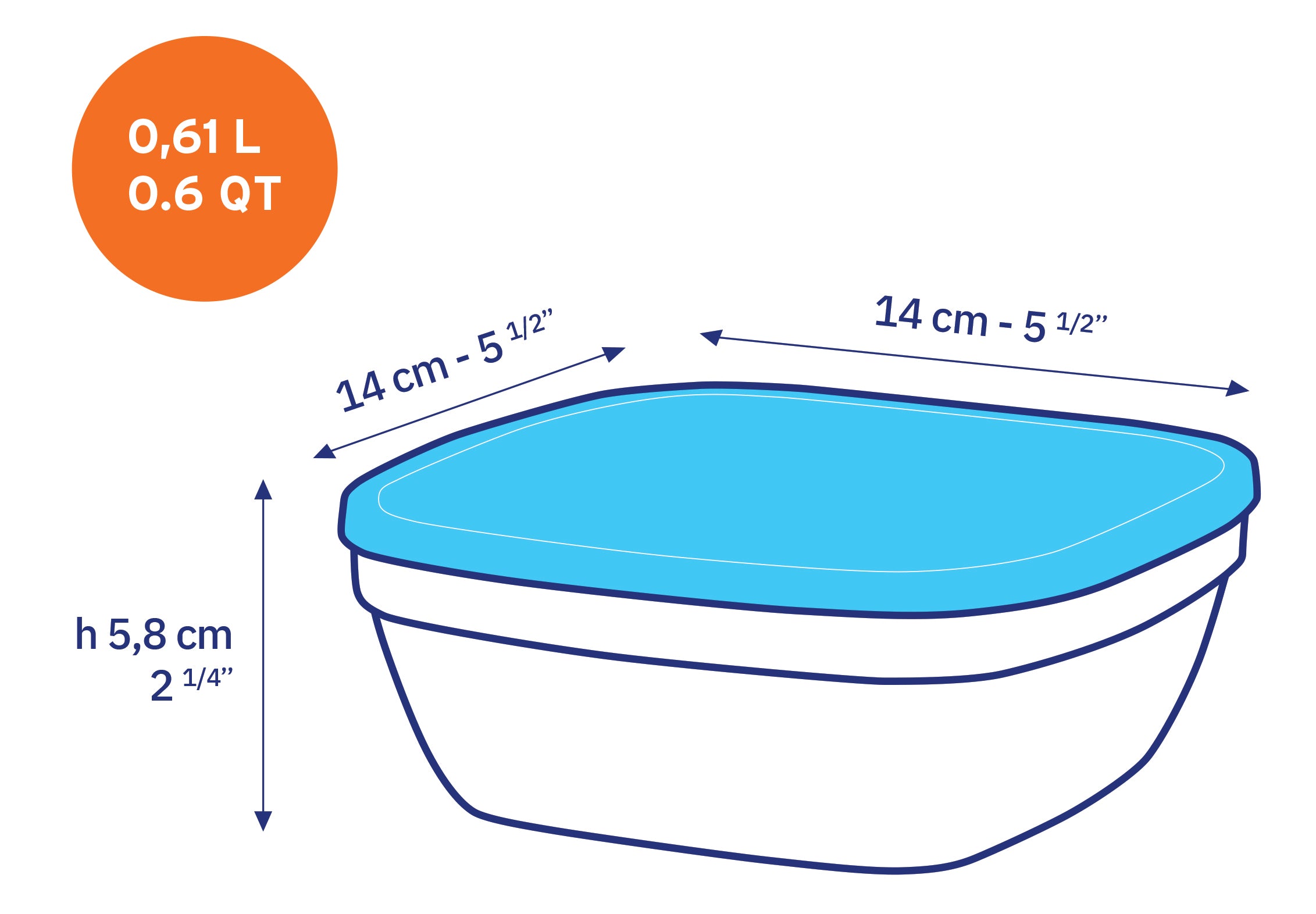 Freshbox Square Storage Set - 3 Pieces (.6, 1.2, 2.1 Quart) + Lids - Final Sale