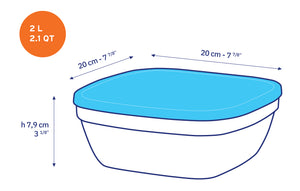 Duralex Freshbox Glass Square Bowl Freshbox Glass Square Bowl