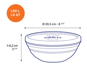 Duralex Freshbox Round Glass Bowl with Lid Freshbox Round Glass Bowl with Lid