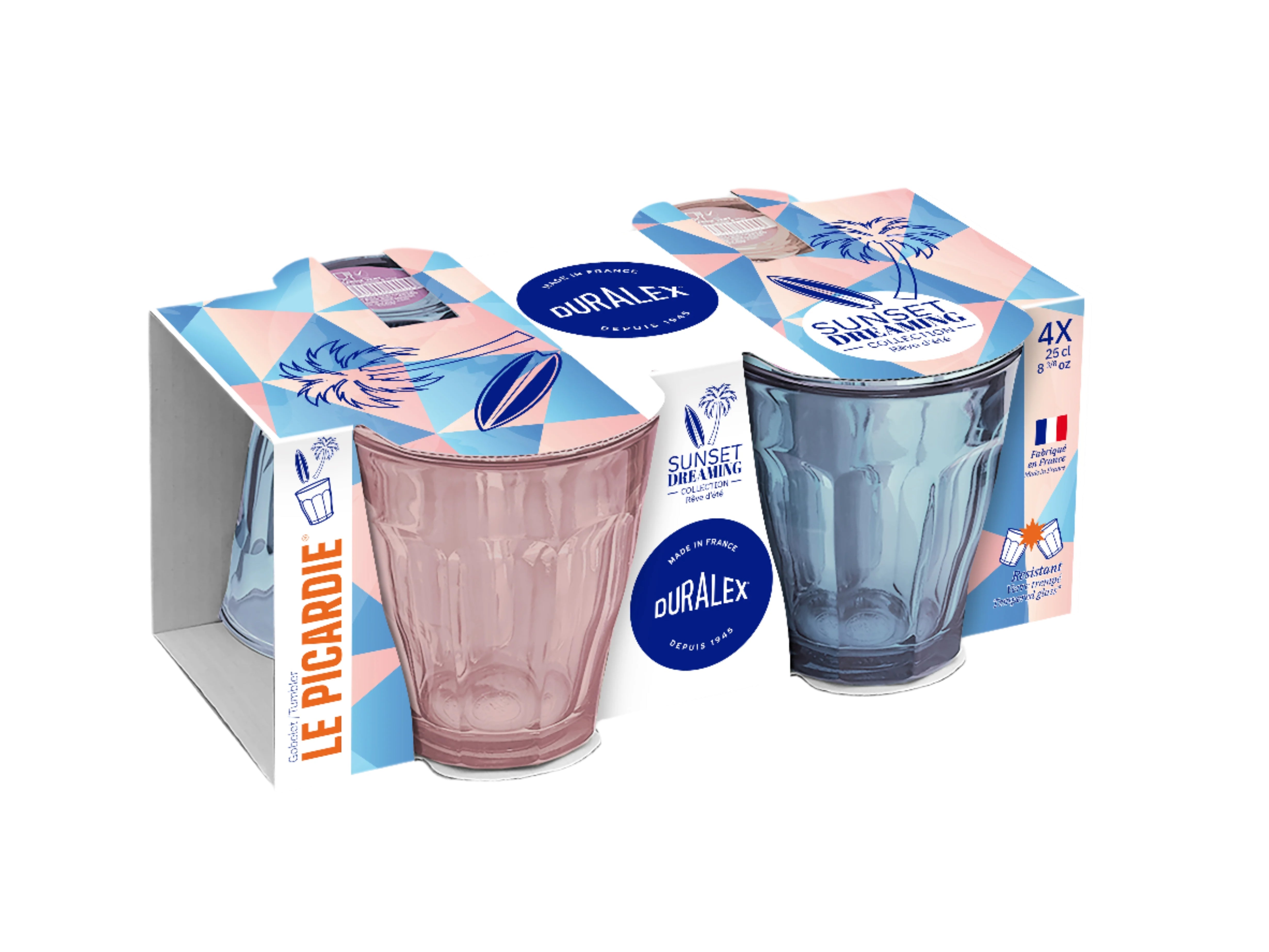 Blush Pink Glass Tumblers – Le Picardie® Set of 4