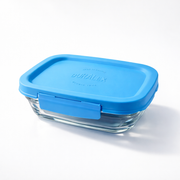 Freshbox Locking Lid Rectangle Glass Storage Sets - Blue Lid