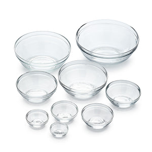 CREST, FRENCH TECHNOLOGY, Mixing Bowl Large Glass Clear 50 cups