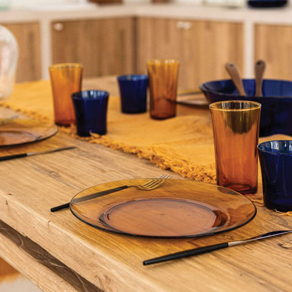 Lys Amber Glass Soup Plate - Set of 6 - Thumbnail 4