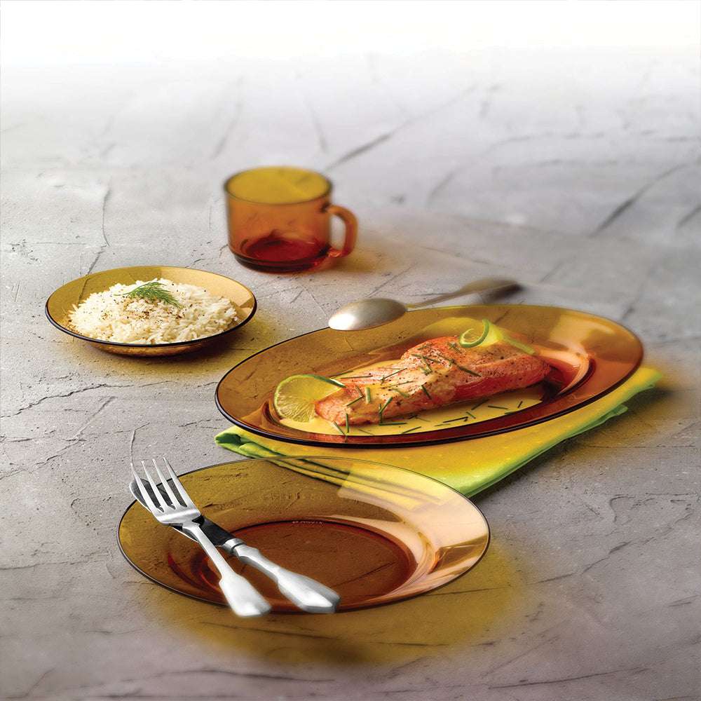 Lys Amber Glass Soup Plate - Set of 6 - Thumbnail 3