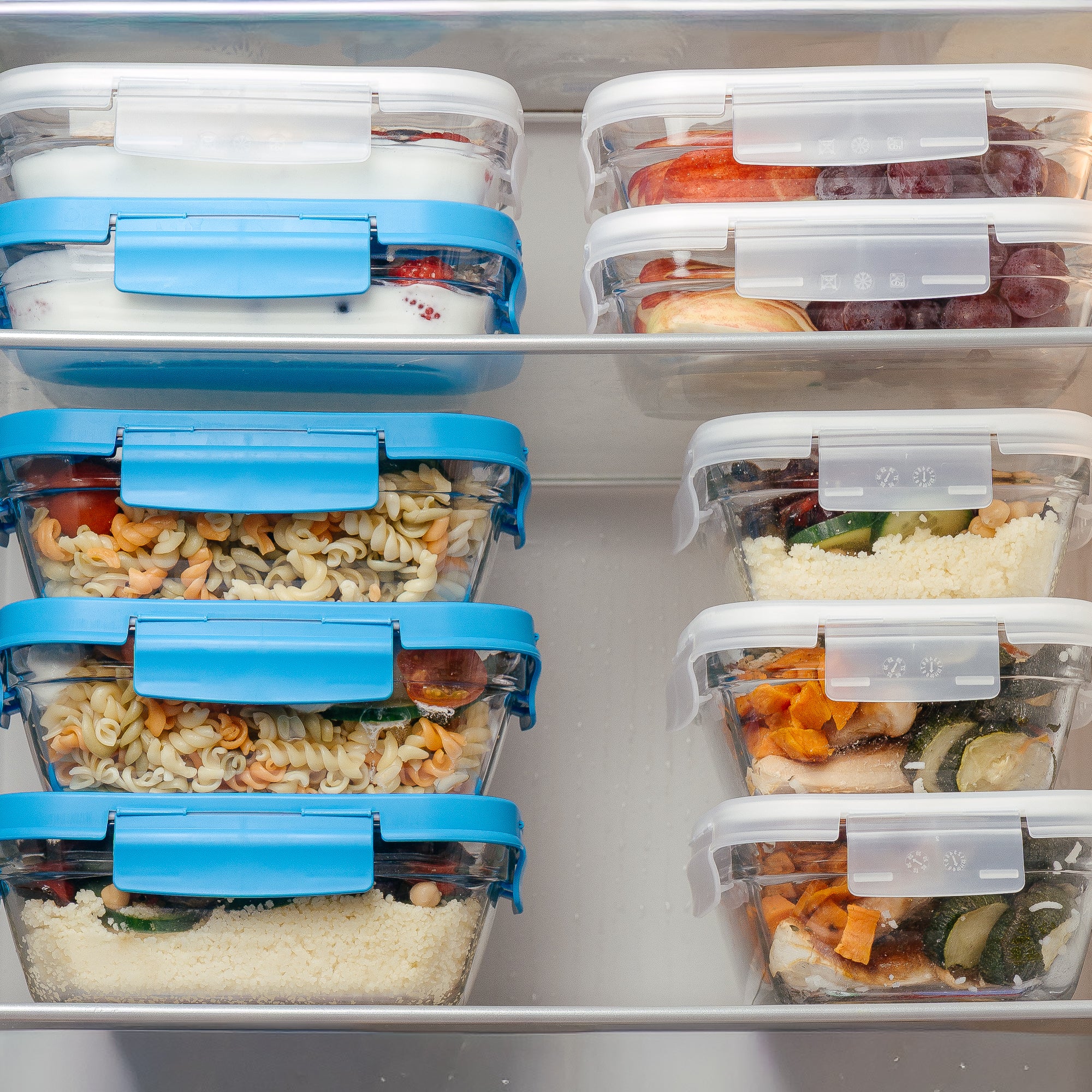 Freshbox Locking Lid Rectangle Glass Storage Sets - White Lid