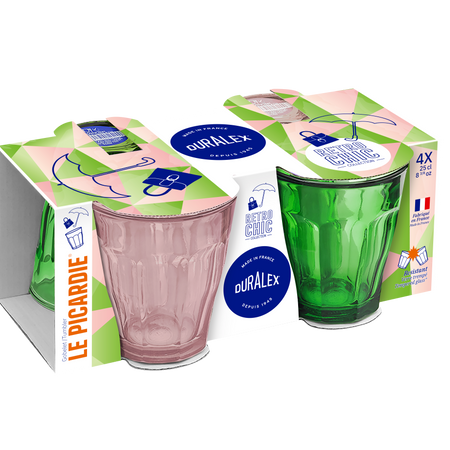 Le Picardie® Mix Match Color Glass Tumbler Set 8.38oz - Set of 4