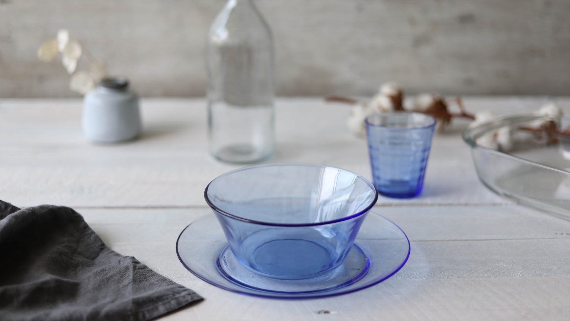 Lys Marine Blue Glass Dessert Plate 7.5", Set of 6