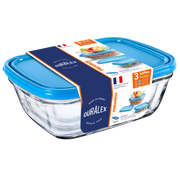 Freshbox Rectangular Storage Set - 3 Pieces ( .4, 1.1, 1.7 Quart) + Lids - Final Sale