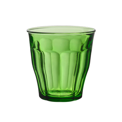 Duralex Made In France Picardie Glass Tumbler Drinking Glasses Set of 6.  Size 8-3/8oz,Green
