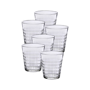 Duralex Prisme 17.5 Oz Clear Tempered Glass Tumbler Drinking Glasses, Set  of 6 