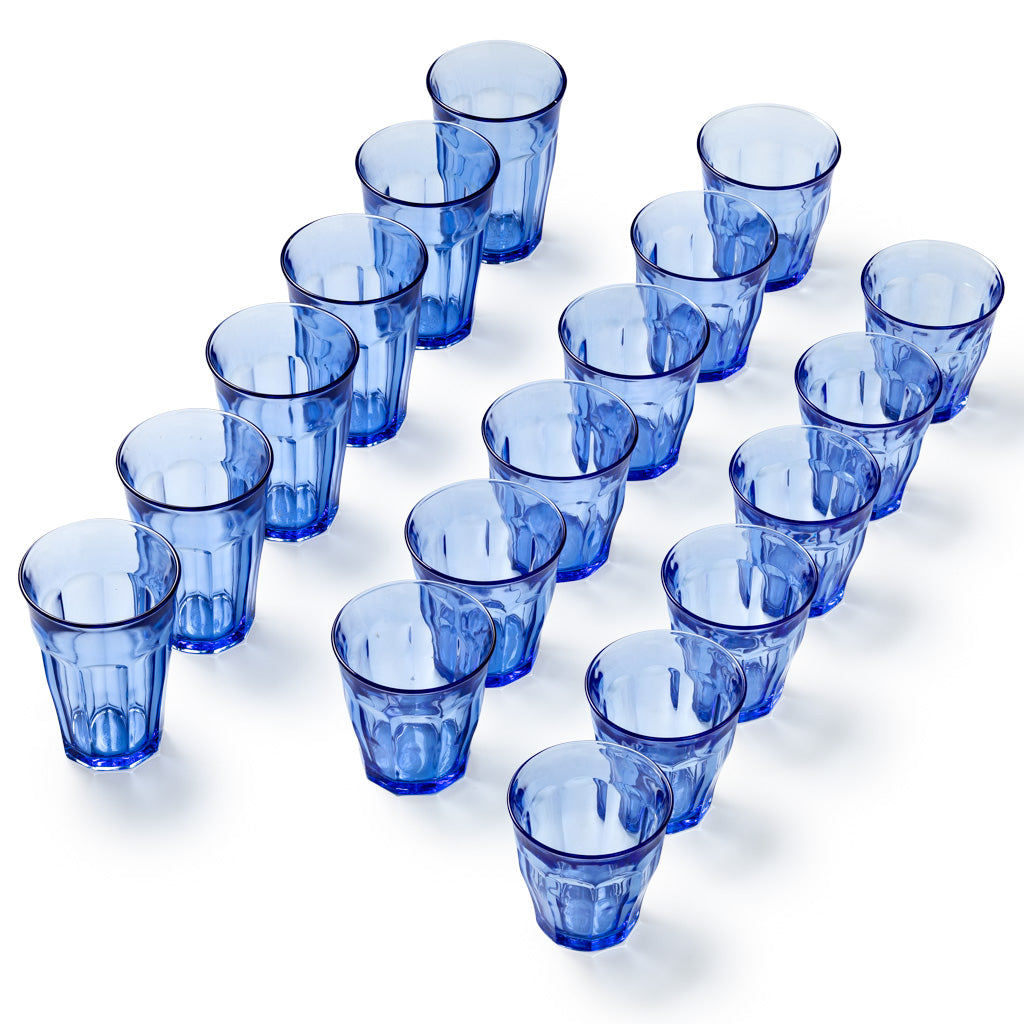 Duralex Picardie 18 Piece Clear Tempered Glass Drinkware and Tumbler Cup  Set for Wine, Tea, Water, and Cocktails