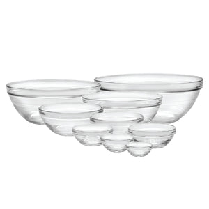 Duralex USA Le Gigogne® Stackable Clear Bowls Set Size: 9-piece Set